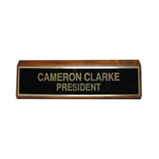 K86 - K86 - Black Brass Plate Desk Sign - Mounted on a (WALNUT) Wood Base
2" x 8"