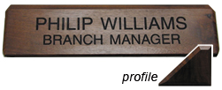 K83 - Engraved Walnut Desk Sign<br>2" x 10"